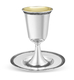 Sterling Silver Shabbat Kiddush Goblet with Plate - Loop Ribbon Design