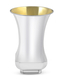 Sterling Silver Shabbat Kiddush Cup and Square Plate - Curving Design