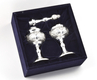 Sterling Silver Havdalah Set Spice Box and Candle Holder - Floral Design