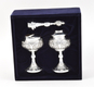 Sterling Silver Havdalah Set with Spice Box and Candle Holder - Swirling Engraving