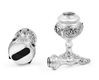Sterling Silver Havdalah Set with Spice Box and Candle Holder - Swirling Engraving