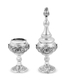 Sterling Silver Havdalah Set with Spice Box and Candle Holder - Swirling Engraving