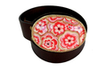 Woman's Belt with Oval Pink Flower Design Buckle by Iris Design