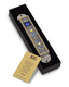 Iris Design Handcrafted Pewter & Enamel Beaded Mezuzah Case - Dark Blue Swirls