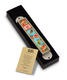 Iris Design Handcrafted Pewter Enamel Beaded Mezuzah Case - Roses and Birds