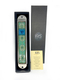 Iris Design Handcrafted Pewter Enamel Mezuzah Case - Oriental Design