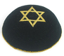 Black & Gold Star of David knitted kippah