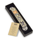 Iris Design Handcrafted Pewter & Enamel Beaded Mezuzah Case - Florals on Black