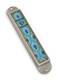 Iris Design Handcrafted Pewter & Enamel Beaded Mezuzah Case - Floral Ovals
