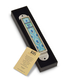 Iris Design Handcrafted Pewter & Enamel Beaded Mezuzah Case - Floral Ovals