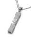 Small Square Mezuzah Necklace Pendant in Sterling Silver