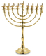 7-Branch Menorah, Golden Brass with Decorative Aladdin Lamp and Bell - 16