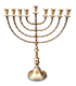 Extra Large Antique Gold Color Traditional Chanukah Menorah - 22 Inches