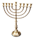 Extra Large Antique Gold Color Traditional Chanukah Menorah - 22 Inches