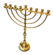 Extra Large Gleaming Gold Chanukah Menorah, Traditional Design - 36 Inches