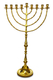 Extra Large Antique Gold Chanukah Menorah, Traditional Design - 36 Inches