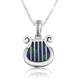 Sterling Silver Pendant Necklace, King David's Harp - Eilat Stone