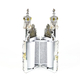 Silver Plated with Gold Accents Cylinder Torah Case with Scroll Replica - Large