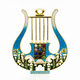 Enamel Wall Decoration, David's Lyre and Jerusalem Design - Choice of Colors