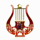 Enamel Wall Decoration, David's Lyre and Jerusalem Design - Choice of Colors