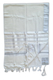 Talitnia Barak, Non-slip Lightweight Wool Tallit Prayer Shawl - Silver Stripes
