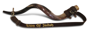 Personalized Genuine Leather Shoulder Strap, Custom Text - For Carrying Kudu Horn Yemenite Shofar