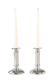 Stainless Steel Silver Candlesticks, Gleaming Smooth Surface - Small Height