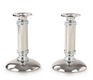 Stainless Steel Silver Candlesticks, Gleaming Smooth Surface - Small Height