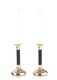 Stainless Steel Gold Candlesticks, Black Stem and Smooth Surface - Small