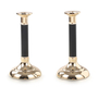 Stainless Steel Gold Candlesticks, Black Stem and Smooth Surface - Small