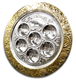 Silver Plated Circular Seder Plate - Ornate Gold Frame