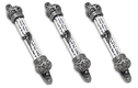Small Pewter-Colored Mezuzah Case with Shema Prayer Words - Decorative Crowns