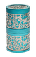Yair Emanuel Compact Havdalah Spice Box and Candle Holder, Cutouts - Turquoise