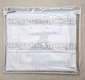 Faux Leather Off-White Tallit and Tefillin Bag Set - Silver Embroidered Bands