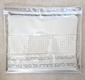 Tallit and Tefillin Bag Faux Leather Silver Embroidered Prayer Words  Off White