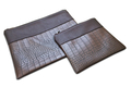 Faux Leather Tallit and Tefillin Bag Set, Chocolate Brown - Crocodile Design