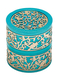 Yair Emanuel Compact Travelling Candlesticks, Cutout Pomegranates - Turquoise