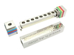 Yair Emanuel Sliding Compact Pocket Menorah, Blessing Words - Colored Stripes