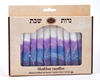 Decorative Handmade Galilee Shabbat Candles - Purple Blue and White with Streaks