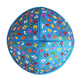 Yair Emanuel Kippah for Children  Embroidered Colored Alef Bet Letters on Blue