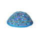 Yair Emanuel Kippah for Children  Embroidered Colored Alef Bet Letters on Blue