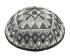Yair Emanuel Tallit & Kippah & Bag Set, Embroidered Squares and Shapes - Silver