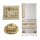 Yair Emanuel Embroidered Silk Cotton Tallit, Squares Design - Gold