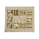 Yair Emanuel Tallit and Tefillin Bag Set, Embroidered Squares and Shapes - Gold