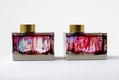Graciela Noemi Handcrafted Transparent Resin Candlesticks - Deep Red