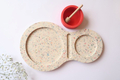 Graciela Noemi Handmade Terrazzo Design Apple Tray and Red Honey Bowl
