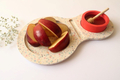 Graciela Noemi Handmade Terrazzo Design Apple Tray and Red Honey Bowl