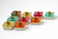 Graciela Noemi Handcrafted Modular Cubed Colorful Hanukkah Menorah
