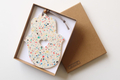 Graciela Noemi Handcrafted Terrazzo Hamsa, Cutout Heart - White and Colored Dots