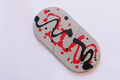 Graciela Noemi Handcrafted Pair of Coasters - Colored Abstract Design on Gray